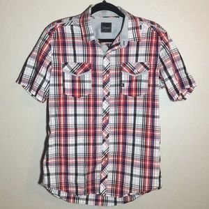 7 Diamonds Plaid Button Up